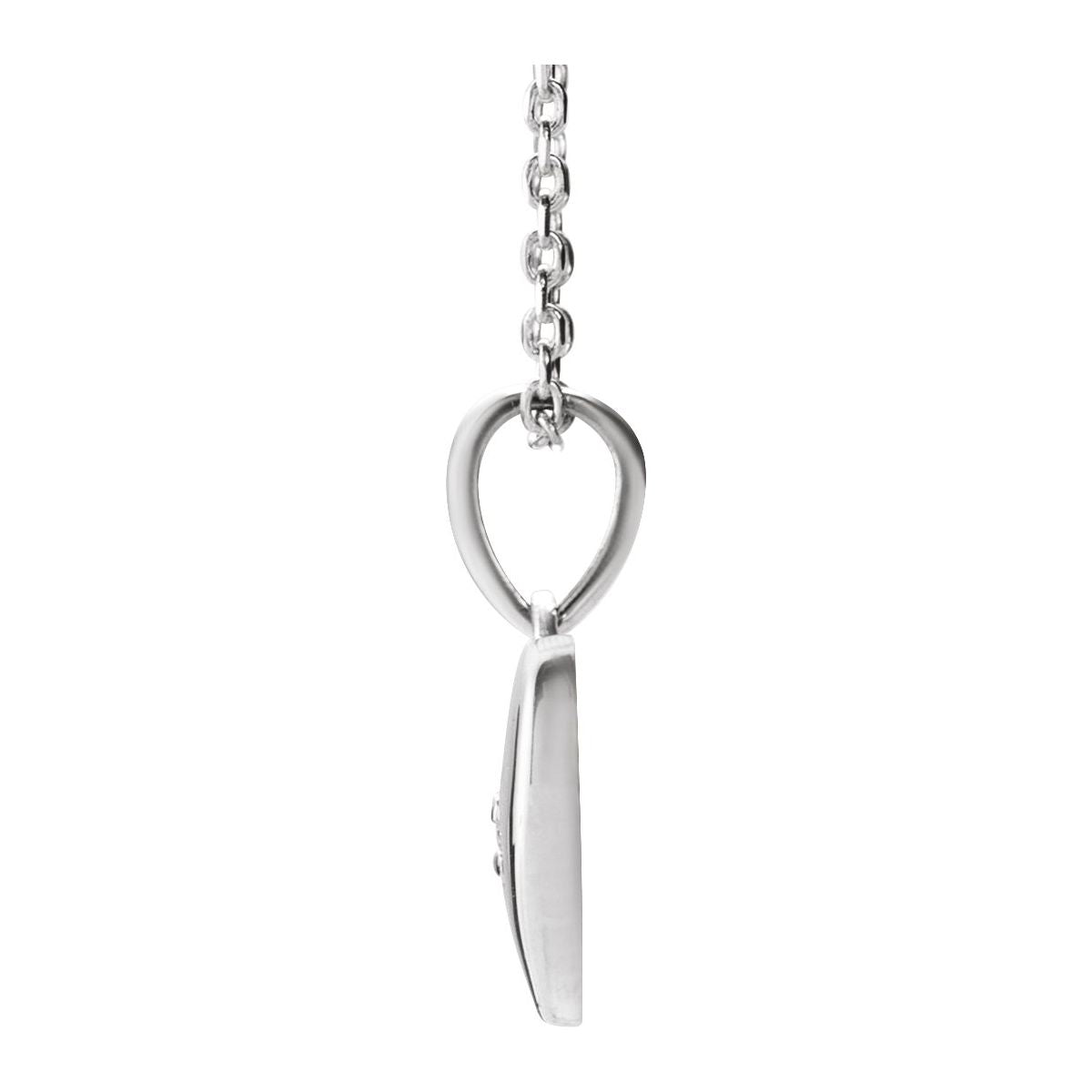 .015 CT Natural Diamond Heart Necklace in 14k white gold