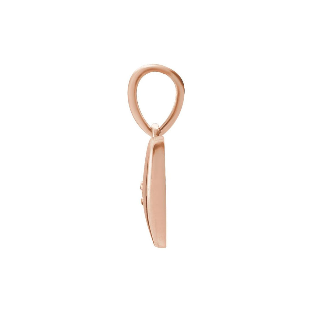 .015 CT Natural Diamond Heart Pendant in 14k rose gold