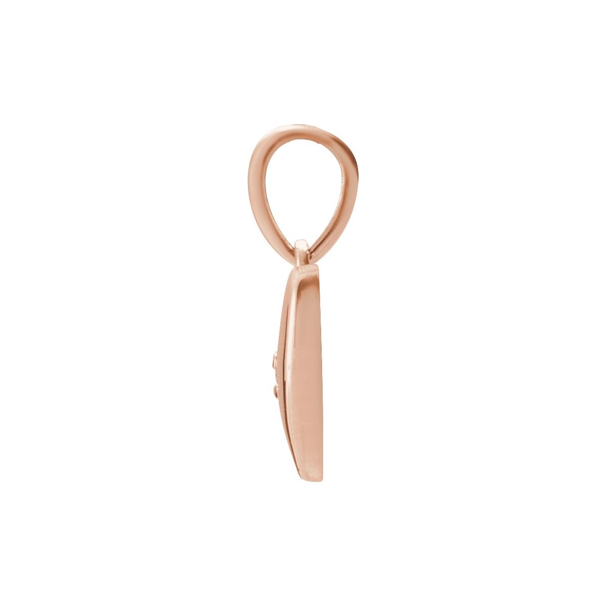 .015 CT Natural Diamond Heart Pendant in 14k rose gold