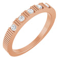 Natural White Sapphire Stackable Ring in 14k rose gold
