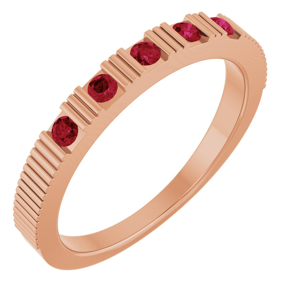 Natural Ruby Stackable Ring in 14k rose gold