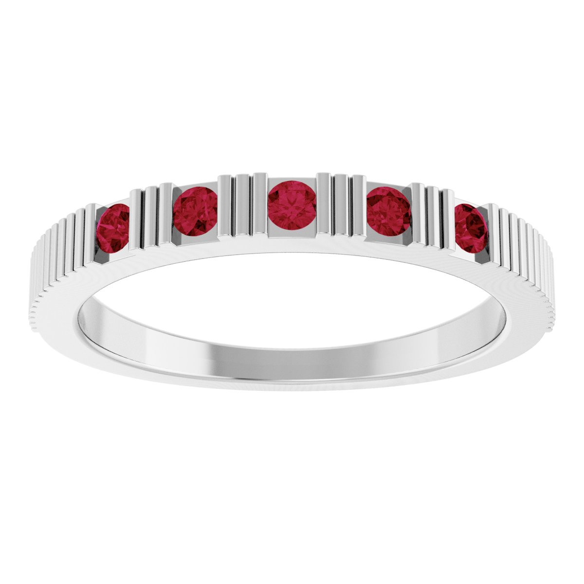 Natural Ruby Stackable Ring in 14k white gold
