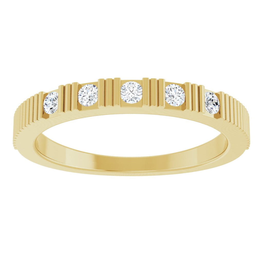 Natural White Sapphire Stackable Ring in 14k yellow gold