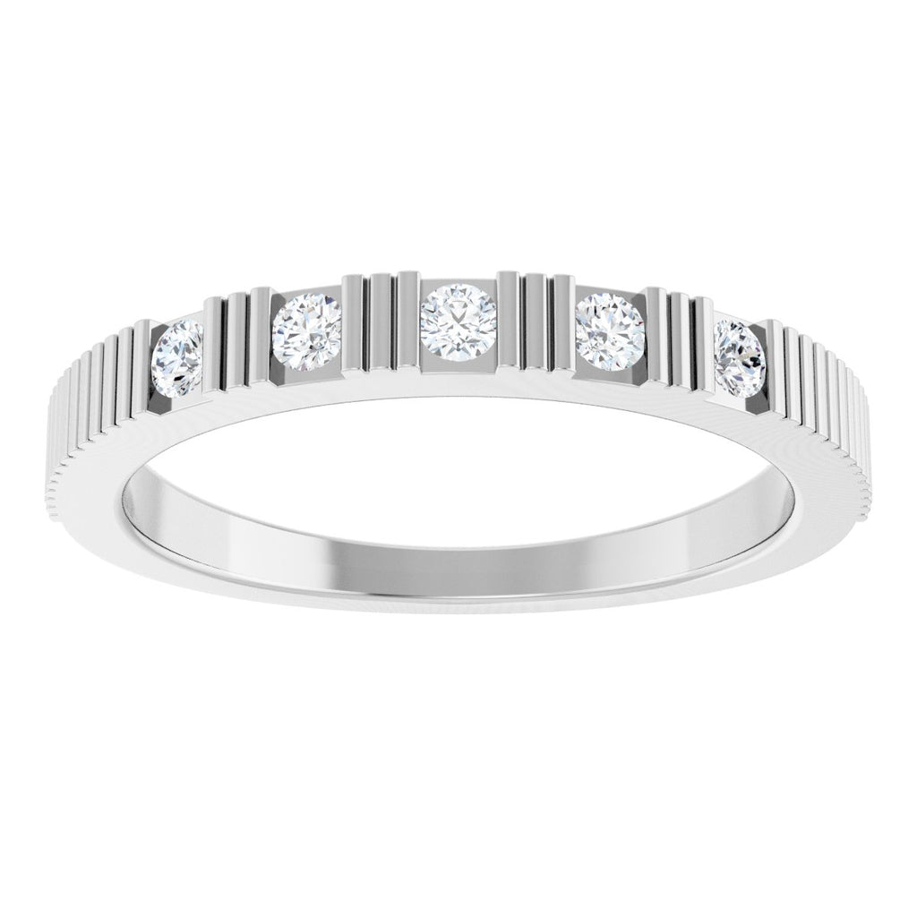 Natural White Sapphire Stackable Ring in 14k white gold