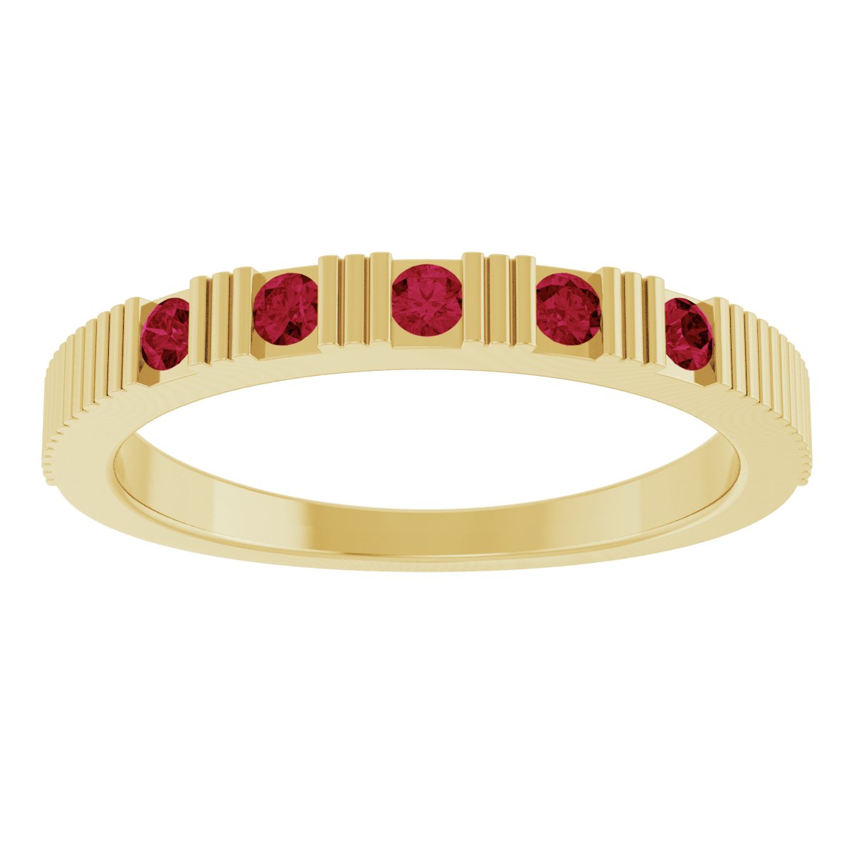 Natural Ruby Stackable Ring in 14k yellow gold