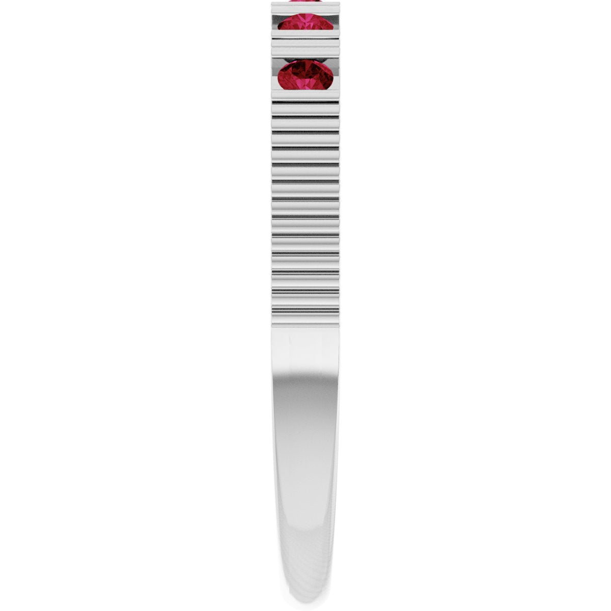 Natural Ruby Stackable Ring in 14k white gold