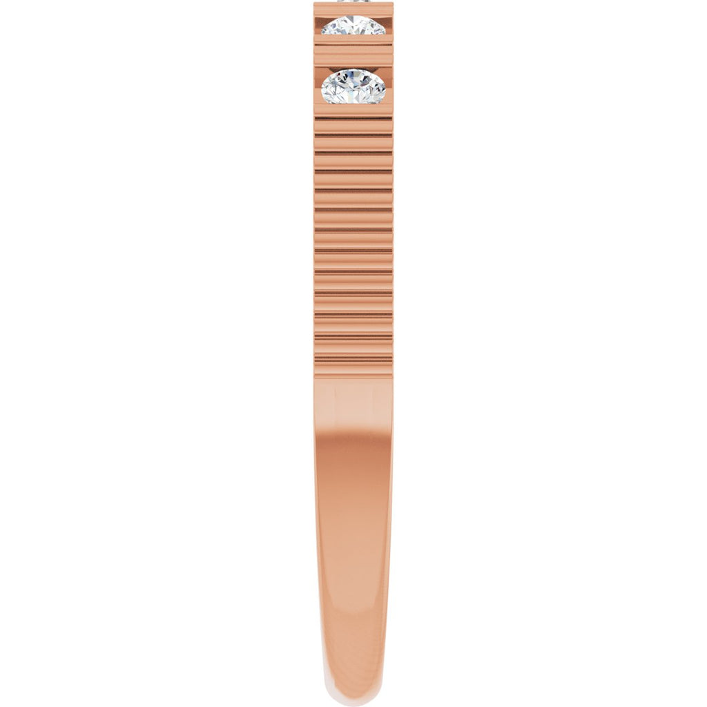 Natural White Sapphire Stackable Ring in 14k rose gold