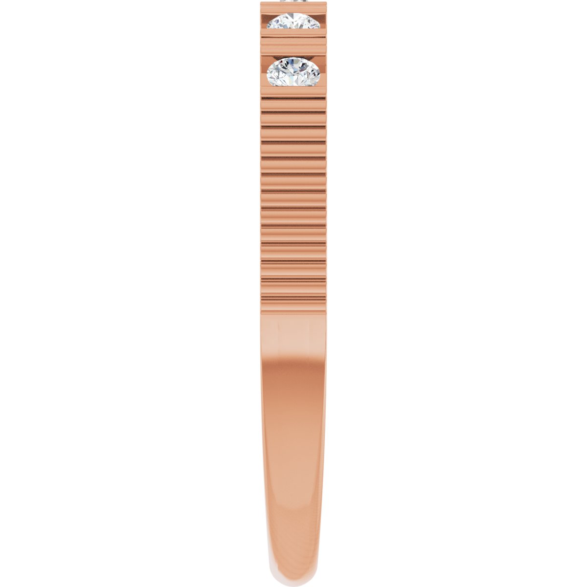 Natural White Sapphire Stackable Ring in 14k rose gold