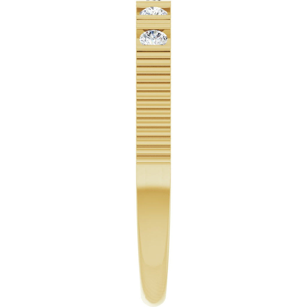 Natural White Sapphire Stackable Ring in 14k yellow gold