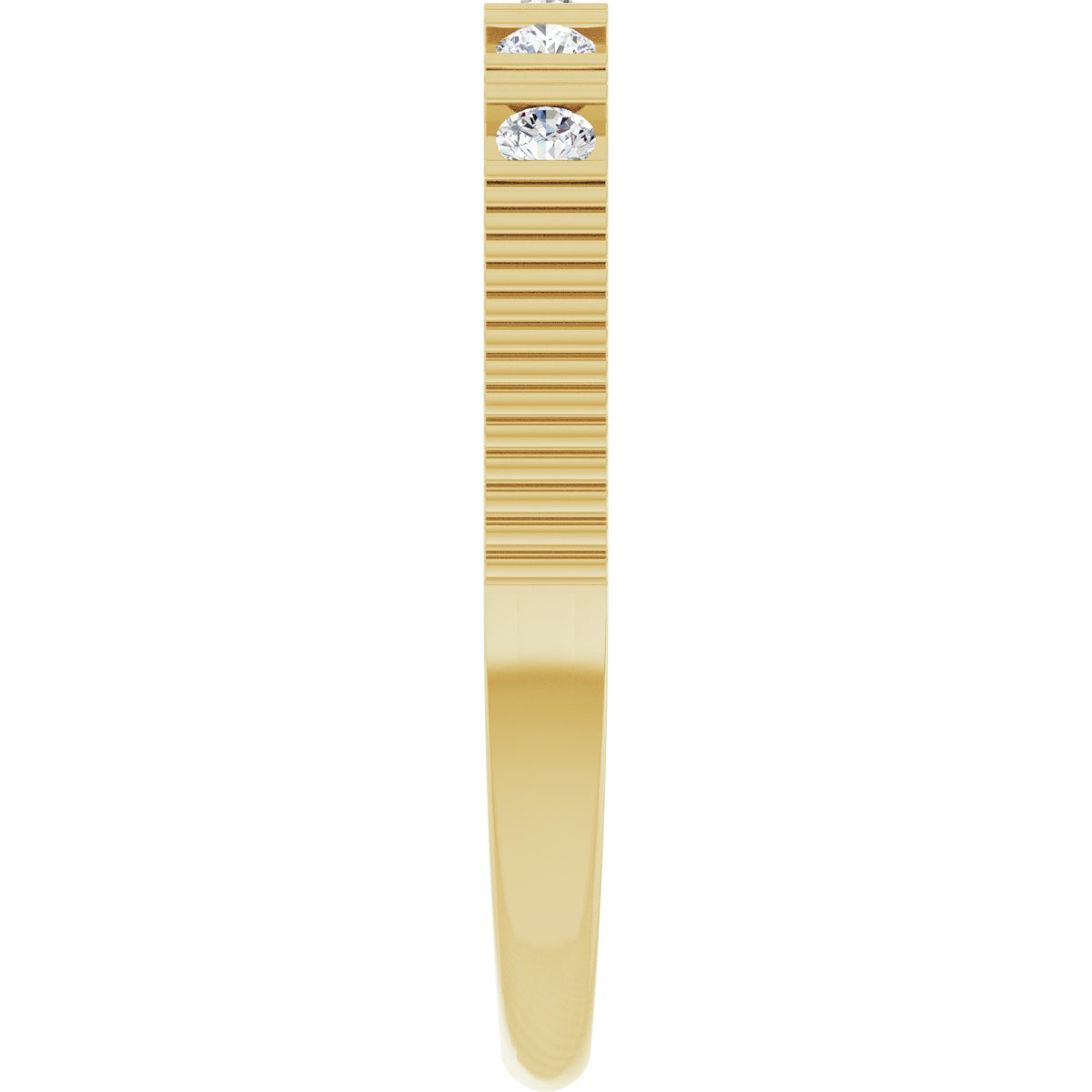 Natural White Sapphire Stackable Ring in 14k yellow gold
