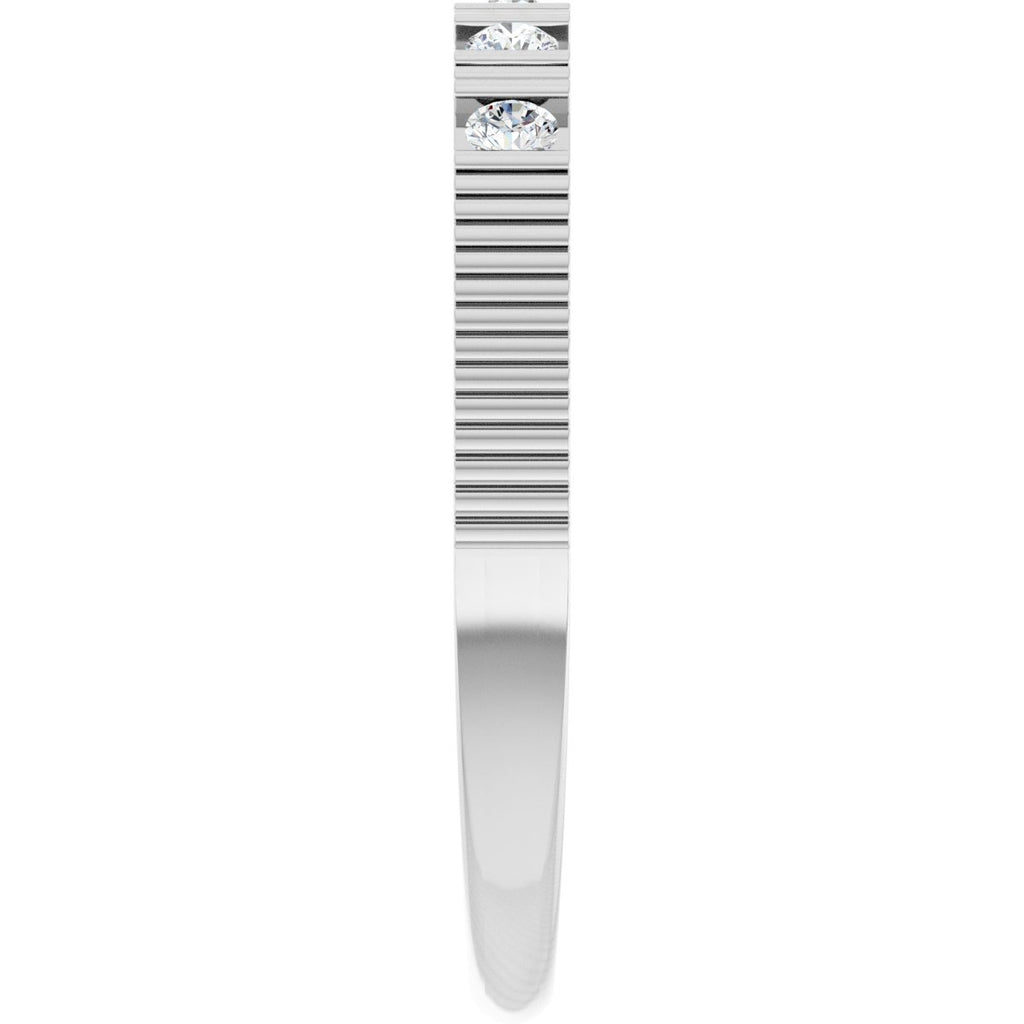 Natural White Sapphire Stackable Ring in 14k white gold