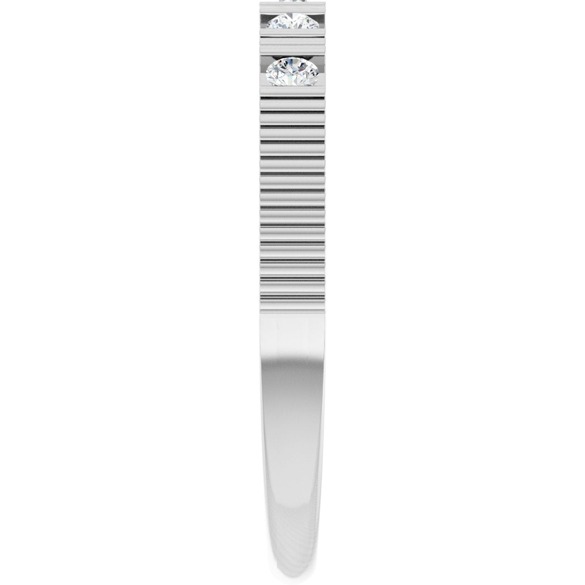 Natural White Sapphire Stackable Ring in 14k white gold
