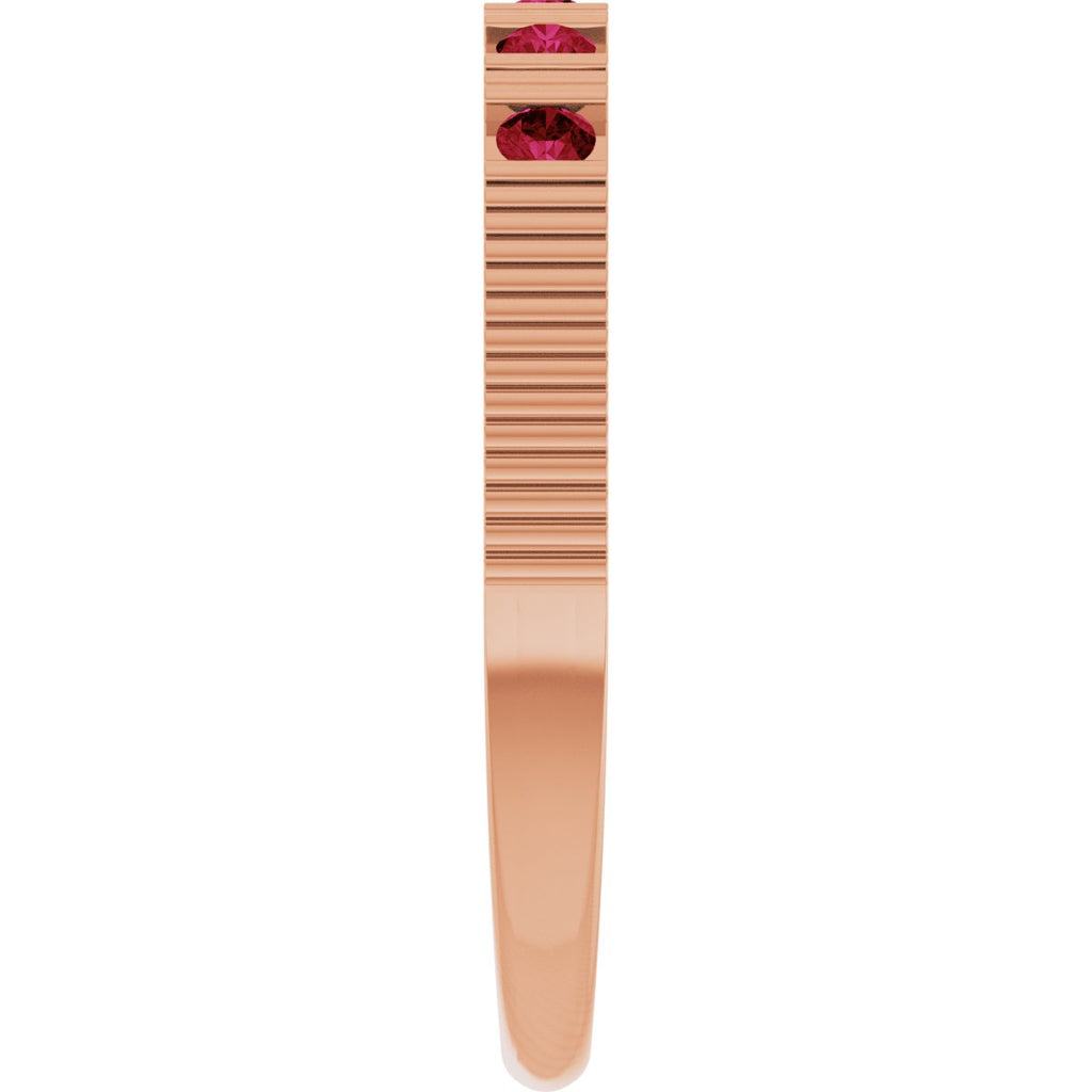Natural Ruby Stackable Ring in 14k rose gold