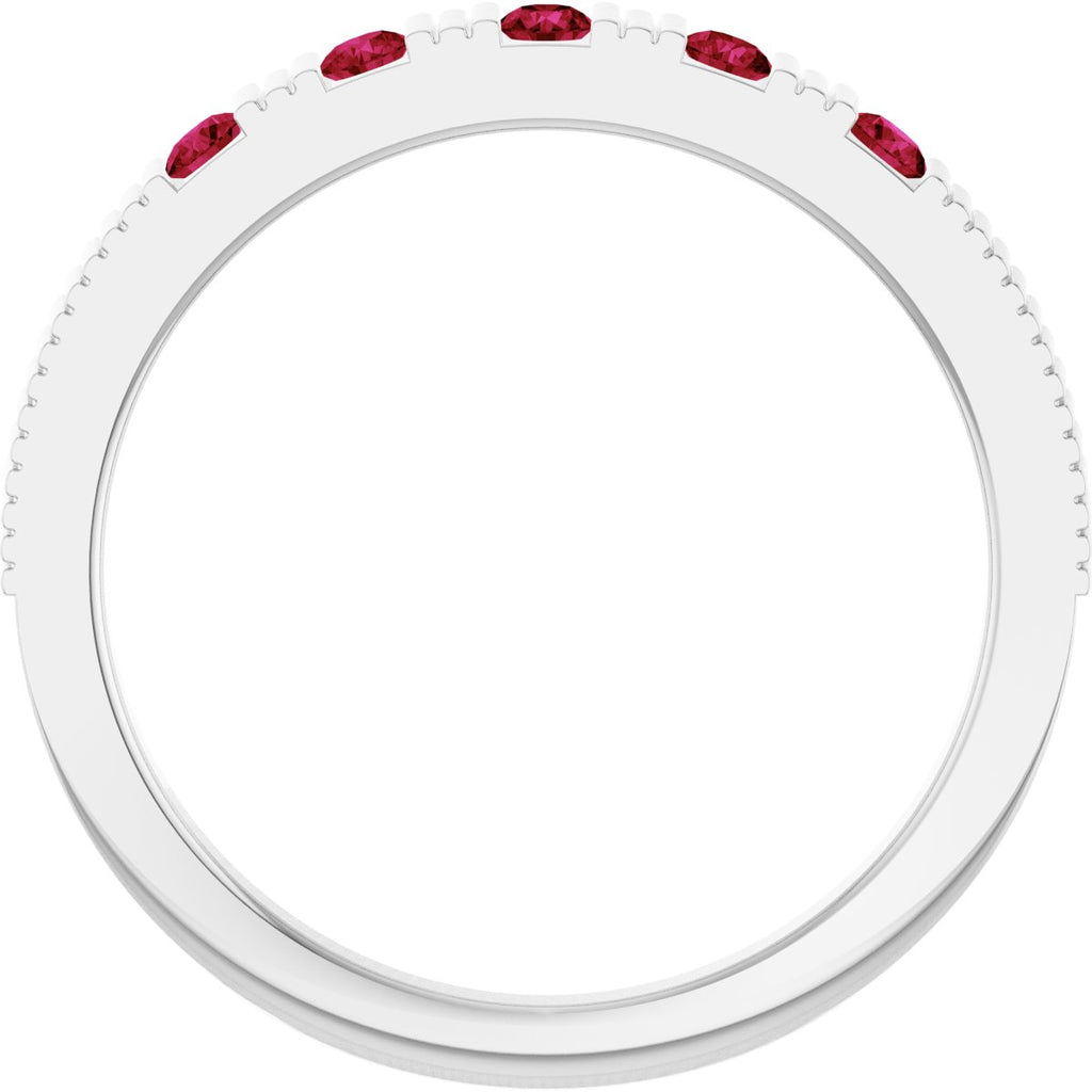 Natural Ruby Stackable Ring in 14k white gold