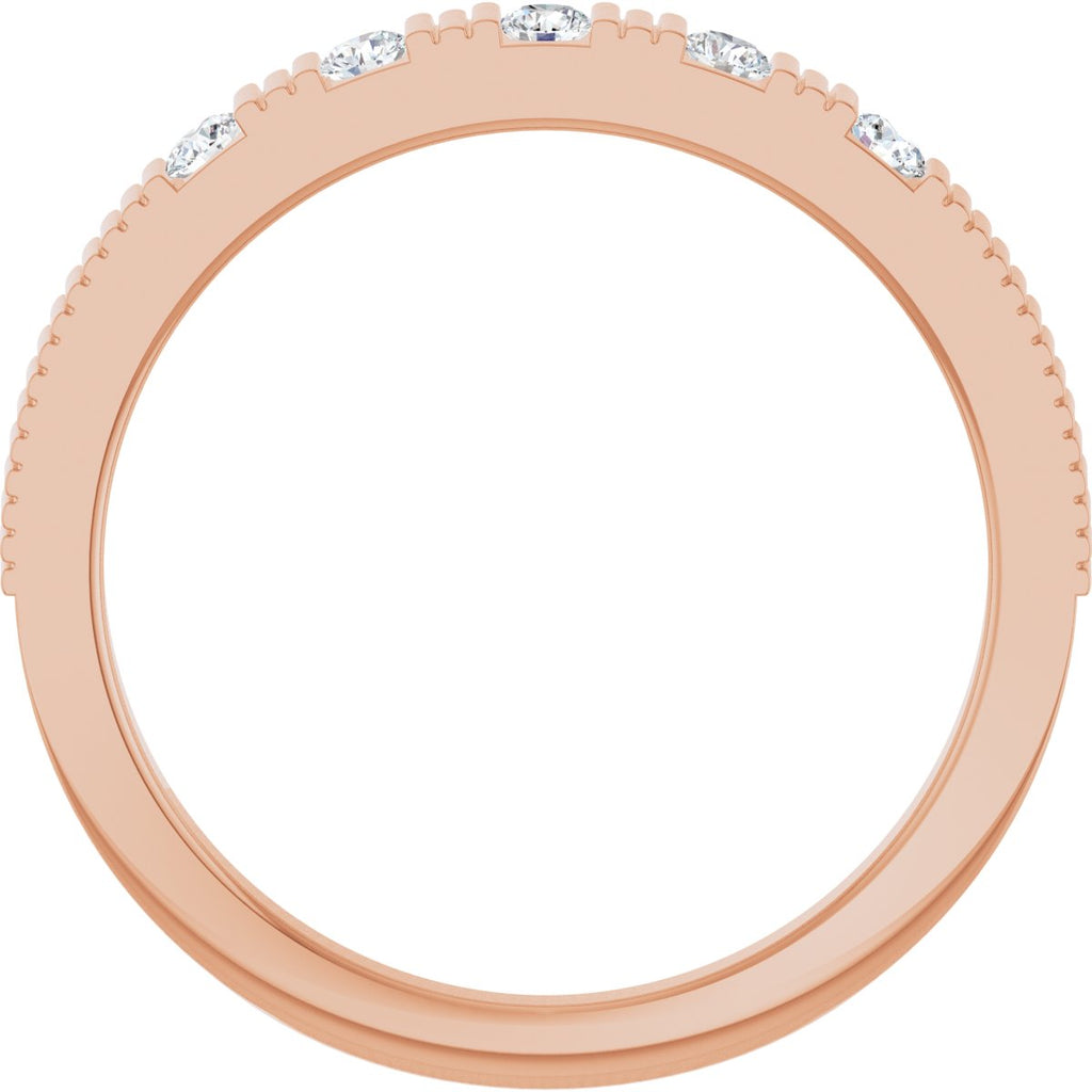 Natural White Sapphire Stackable Ring in 14k rose gold