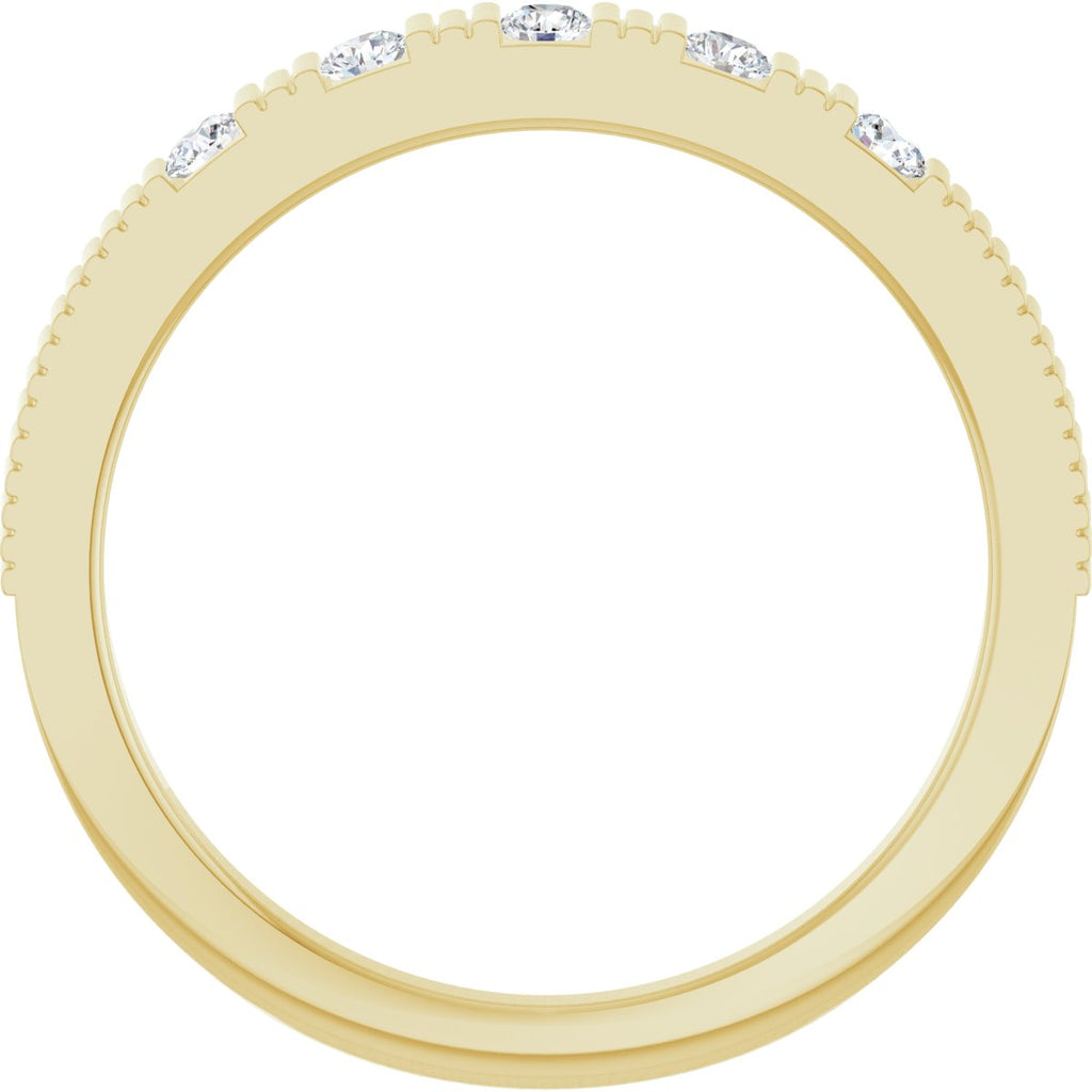 Natural White Sapphire Stackable Ring in 14k yellow gold