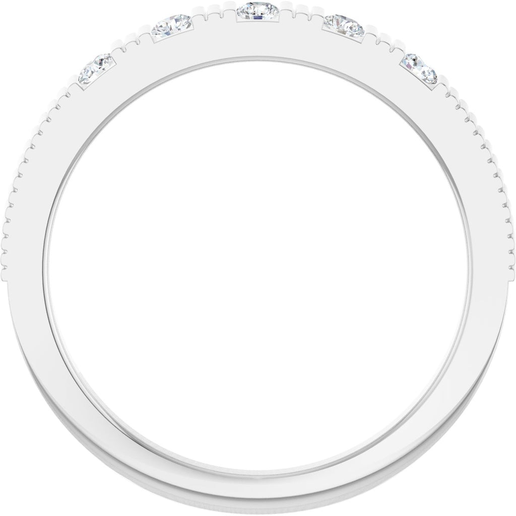 Natural White Sapphire Stackable Ring in 14k white gold