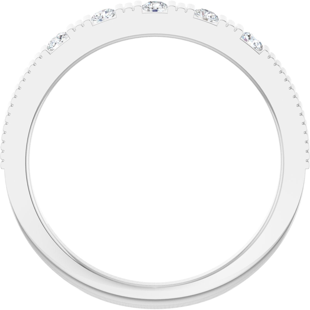 Natural White Sapphire Stackable Ring in 14k white gold