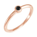 Cabochon Natural Black Onyx Stackable Ring in 14k rose gold