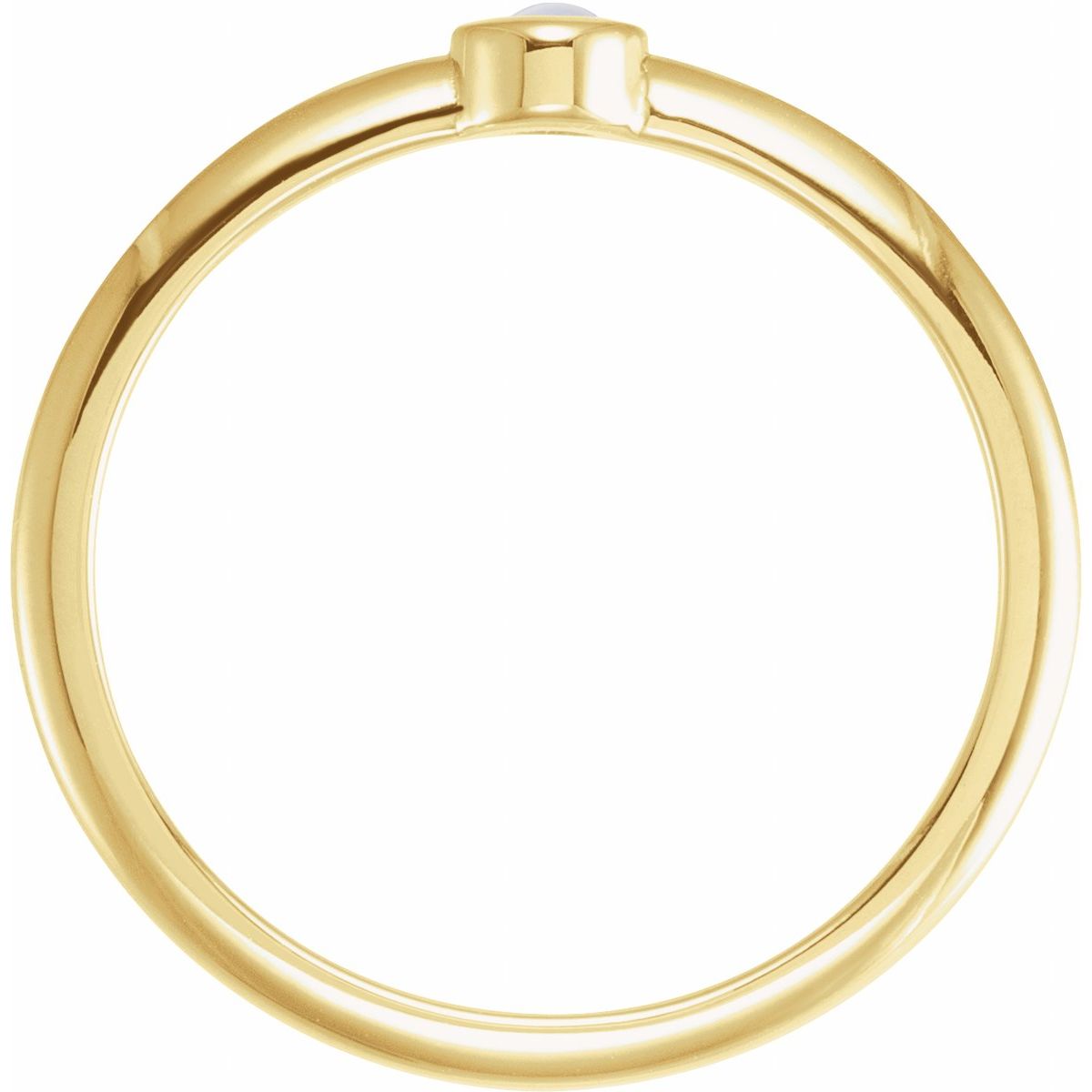 Cabochon Natural Rainbow Moonstone Stackable Ring in 14k yellow gold
