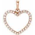 1/5 CTW Natural Diamond Heart Pendant in 14k rose gold