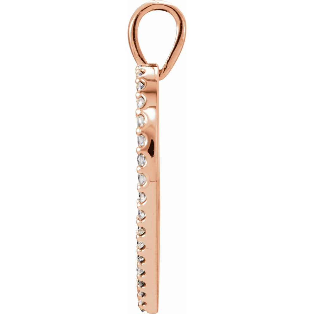 1/3 CTW Natural Diamond Heart Pendant in 14k rose gold