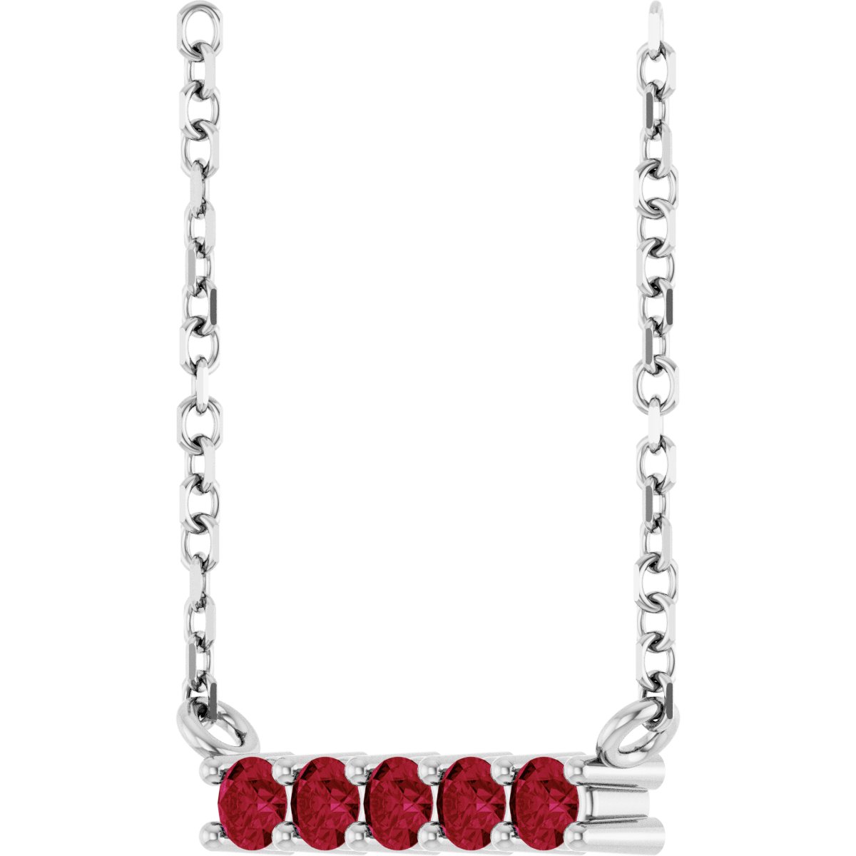 Natural Ruby Bar Necklace