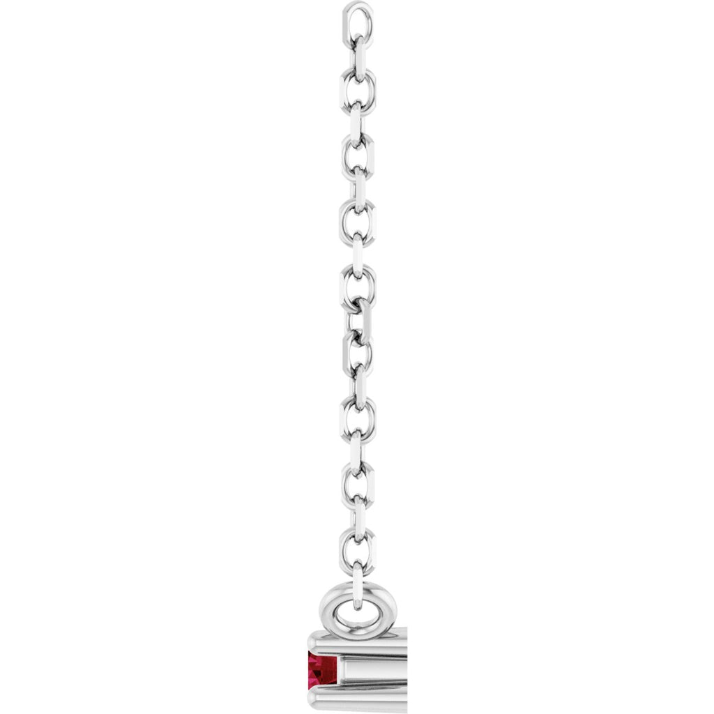 Natural Ruby Bar Necklace