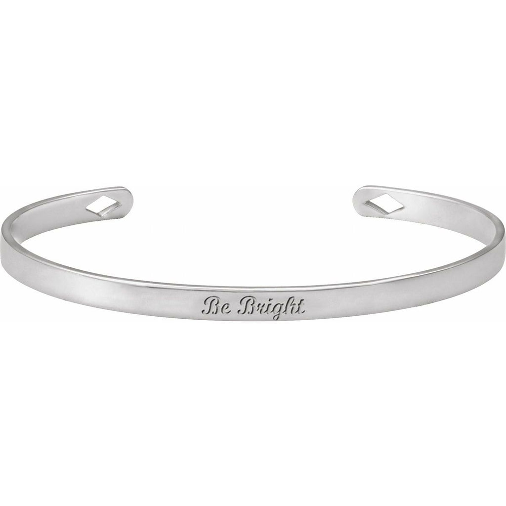 Engravable Pierced Diamond Cuff Bracelet in 14k white gold