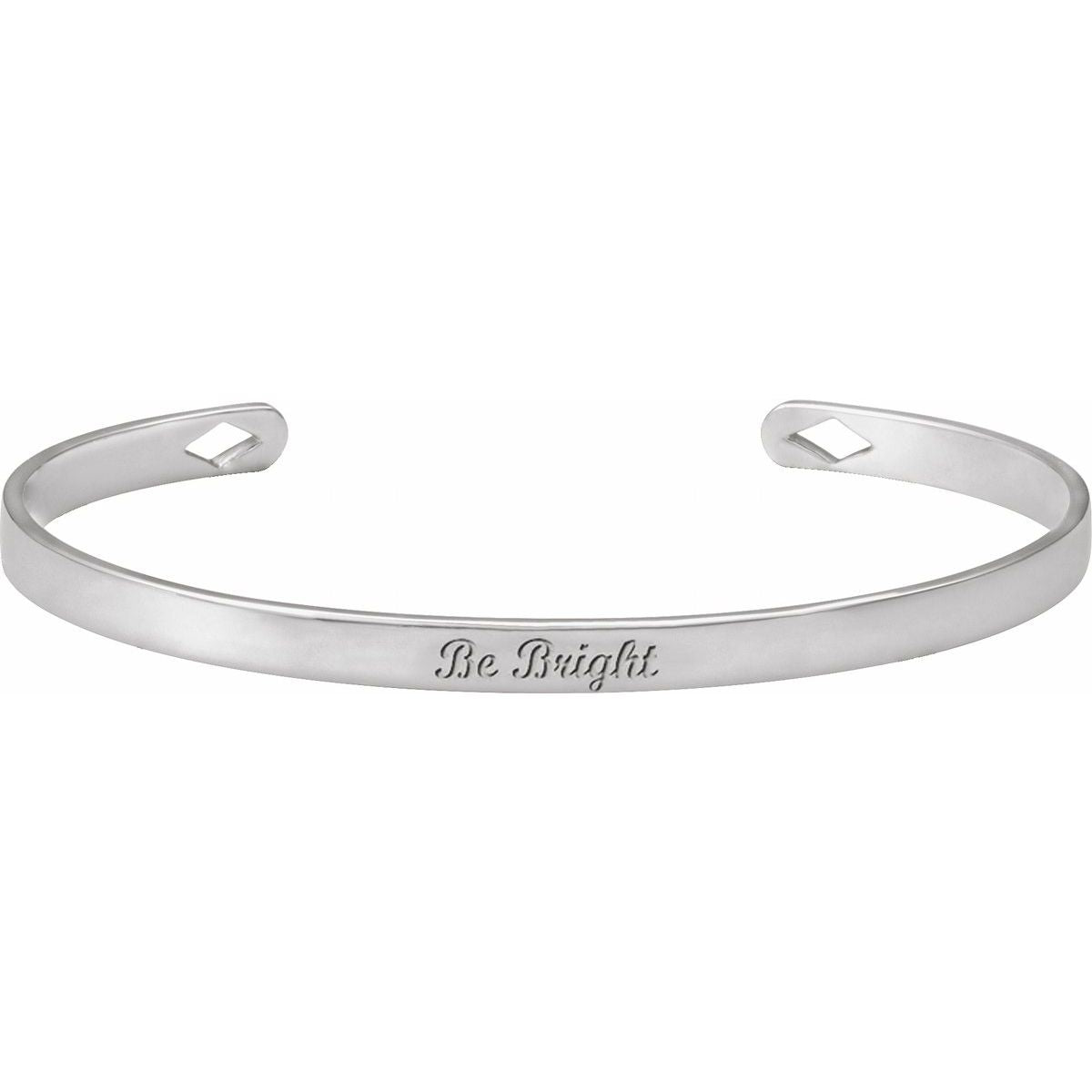 Engravable Pierced Diamond Cuff Bracelet in 14k white gold