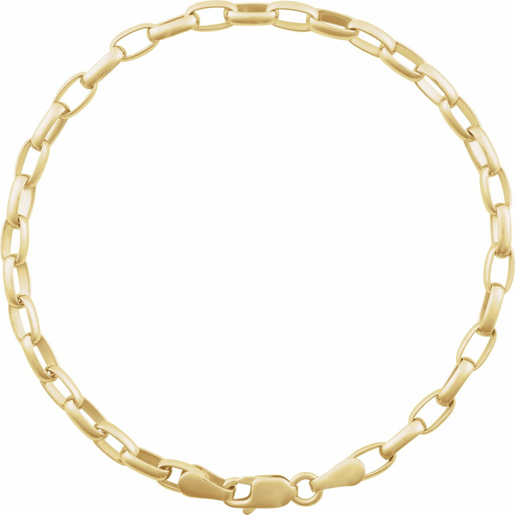 3.9 mm Puffed Oval Cable Chain in 14k yellow gold