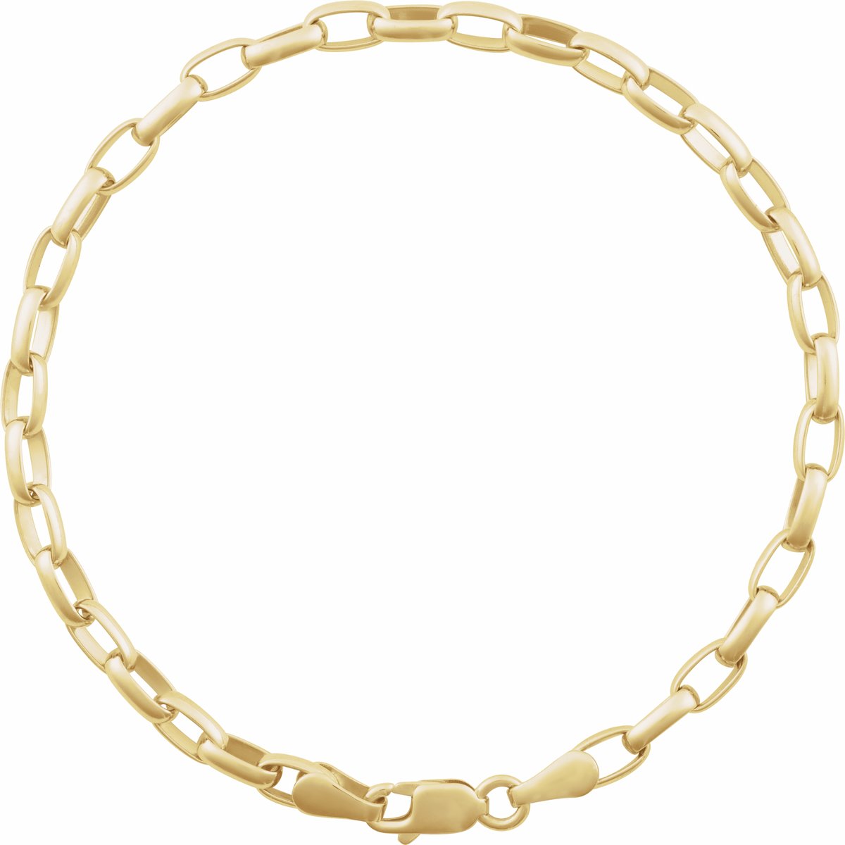 3.9 mm Puffed Oval Cable Chain in 14k yellow gold