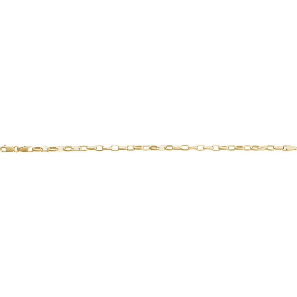 3.9 mm Puffed Oval Cable Chain in 14k yellow gold