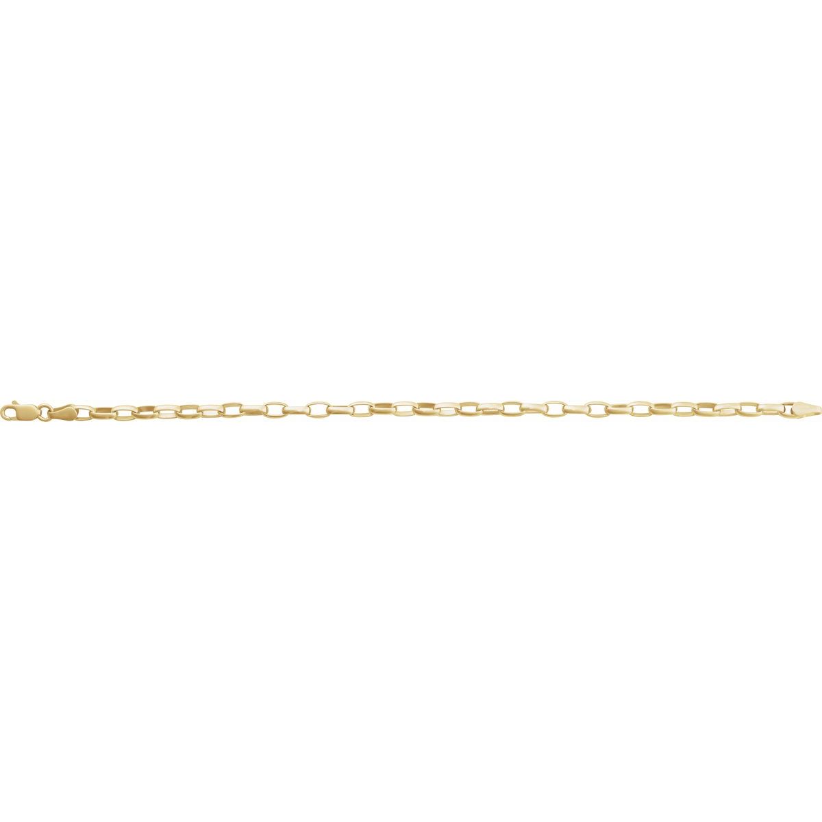 3.9 mm Puffed Oval Cable Chain in 14k yellow gold