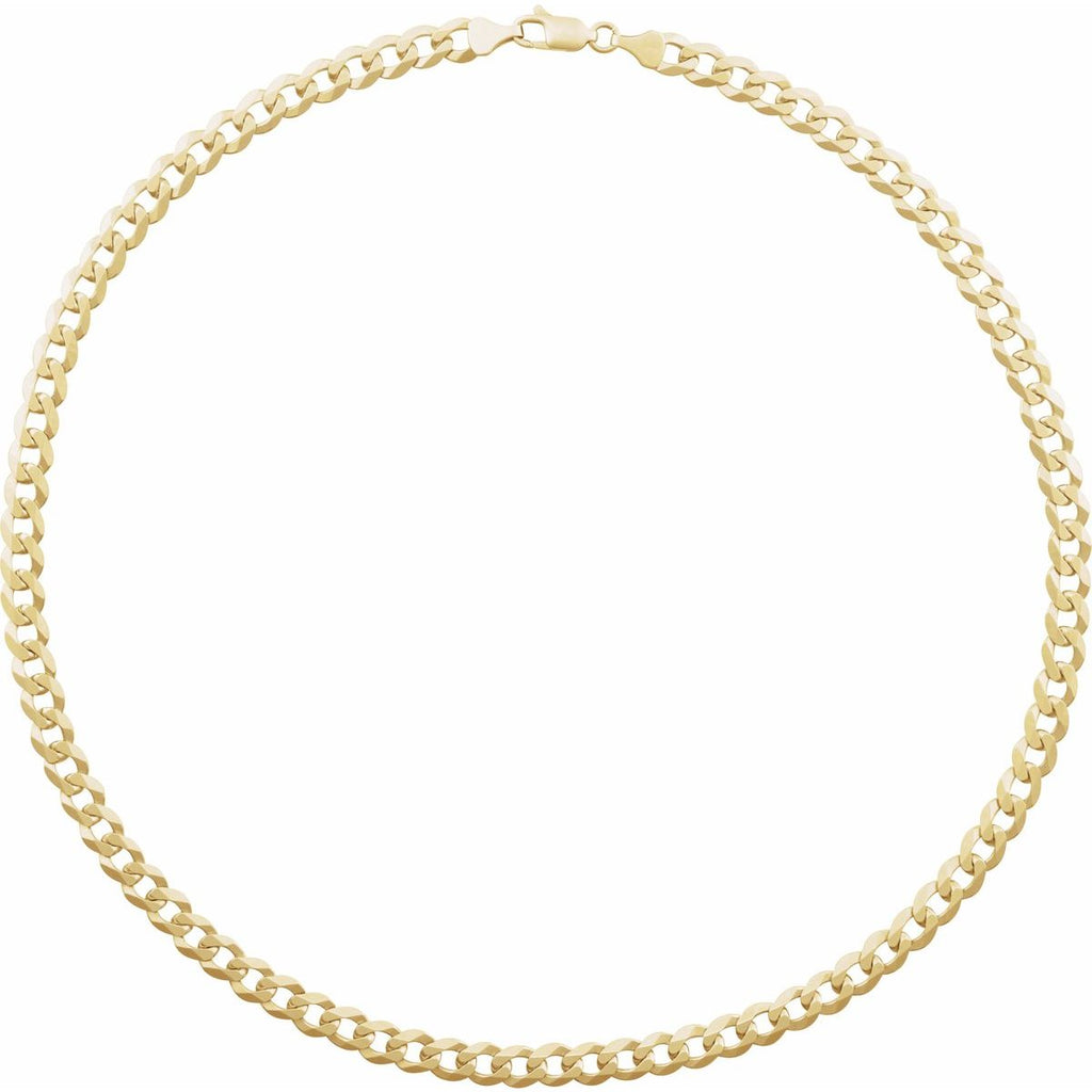 7 mm Curb Chain in 14k yellow gold