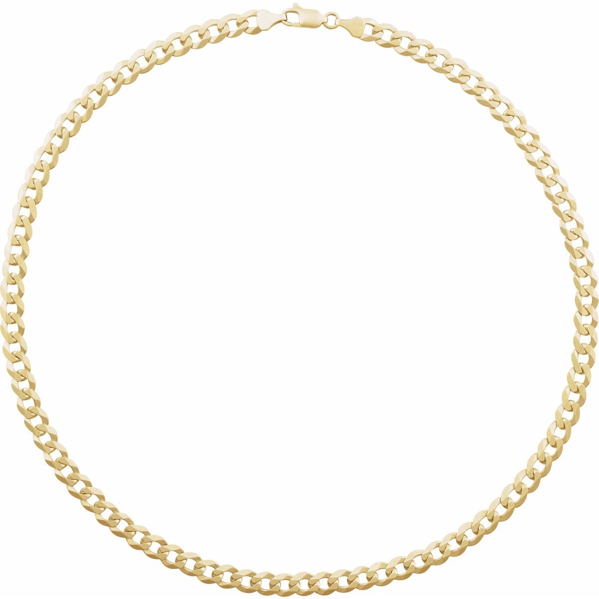 7 mm Curb Chain in 14k yellow gold