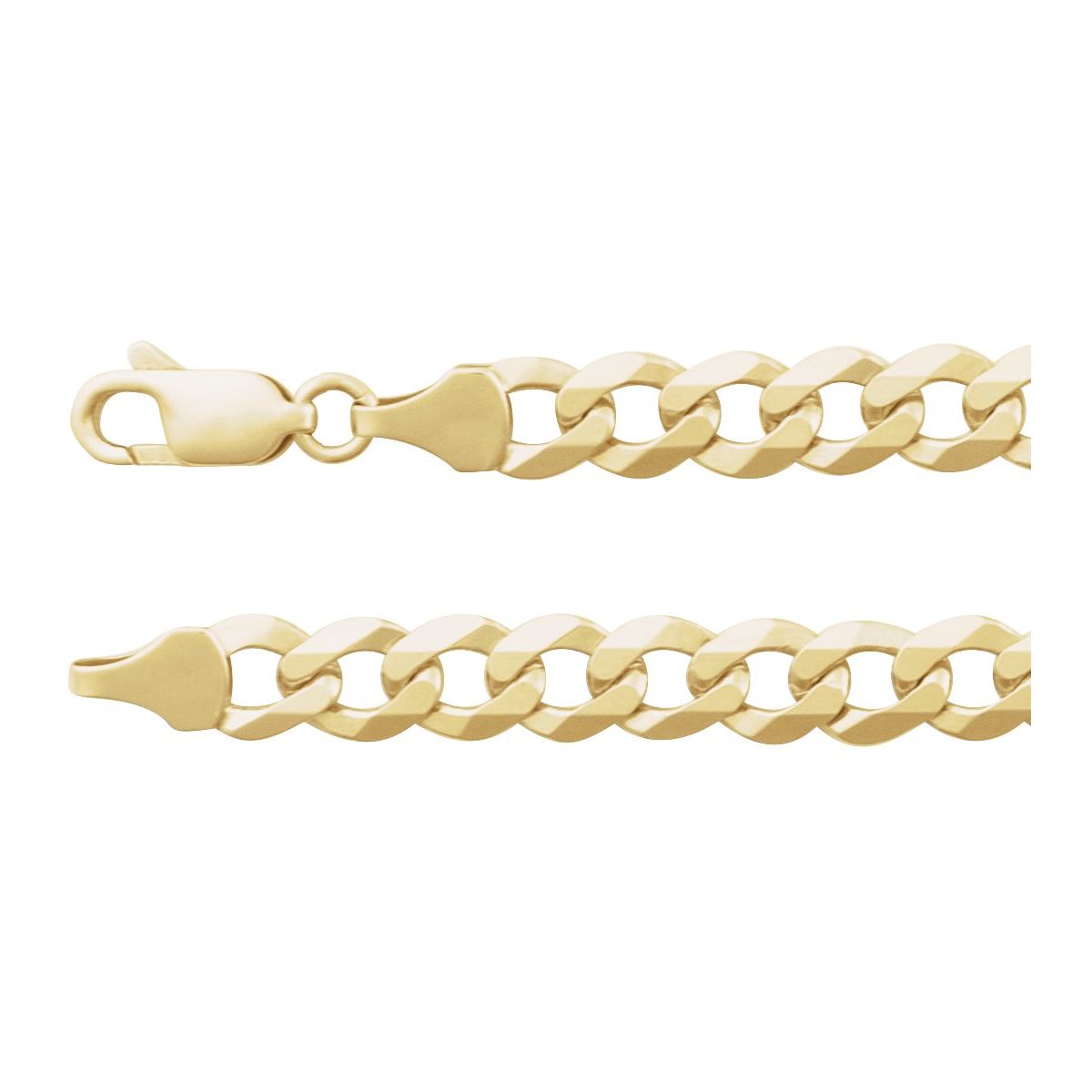 7 mm Curb Chain in 14k yellow gold