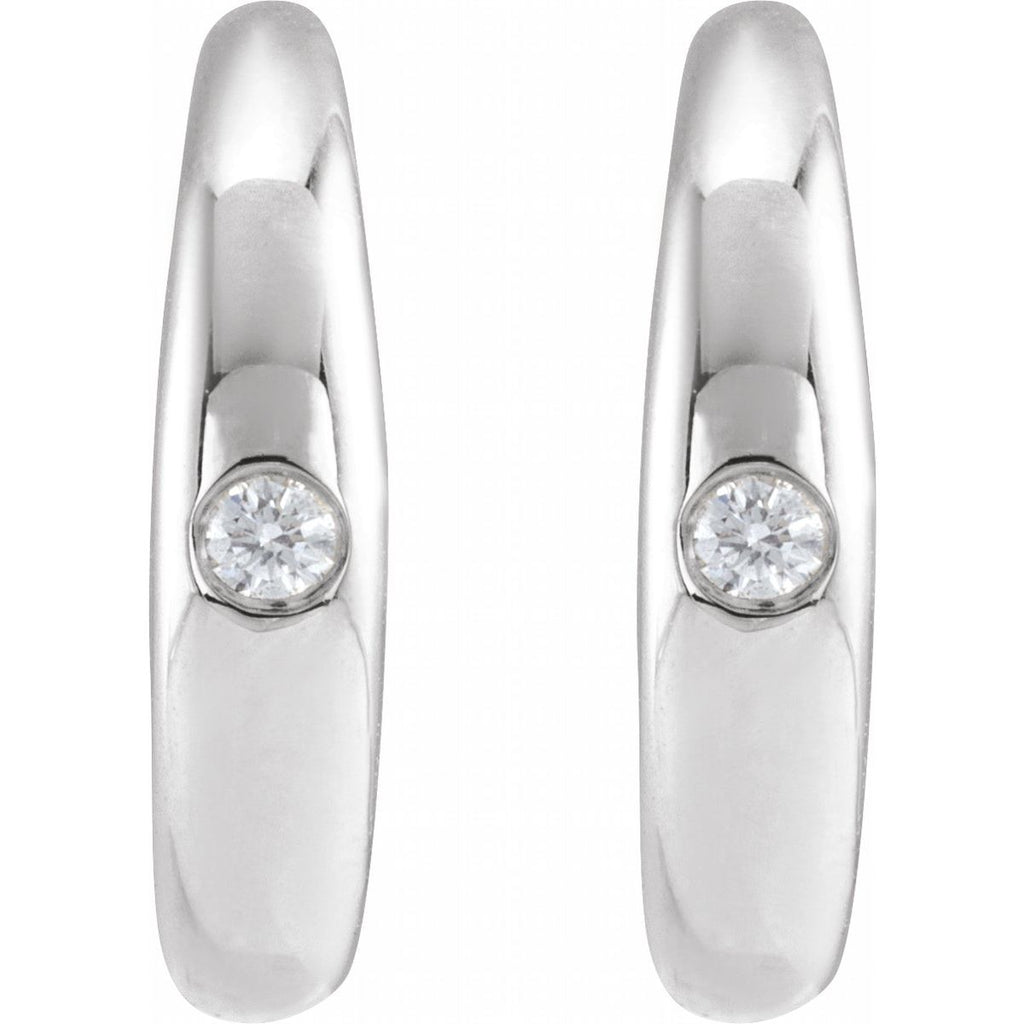 .03 CTW Natural Diamond 12 mm Hoop Earrings in 14k white gold