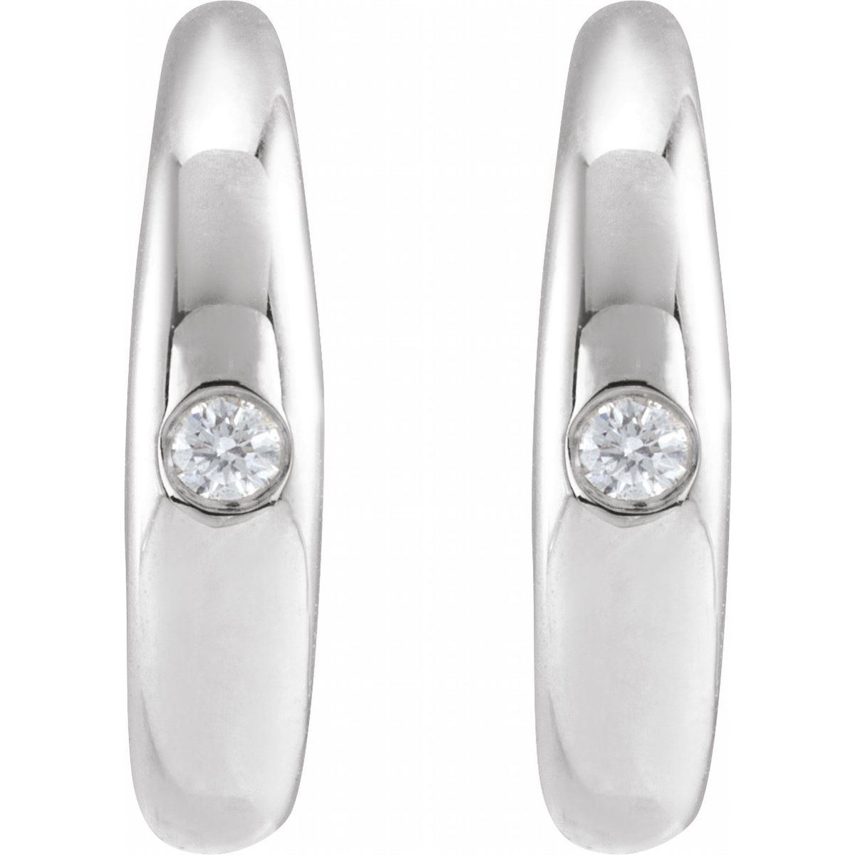 .03 CTW Natural Diamond 12 mm Hoop Earrings in 14k white gold