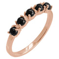 Natural Black Onyx Cabochon Stackable Ring in 14k rose gold