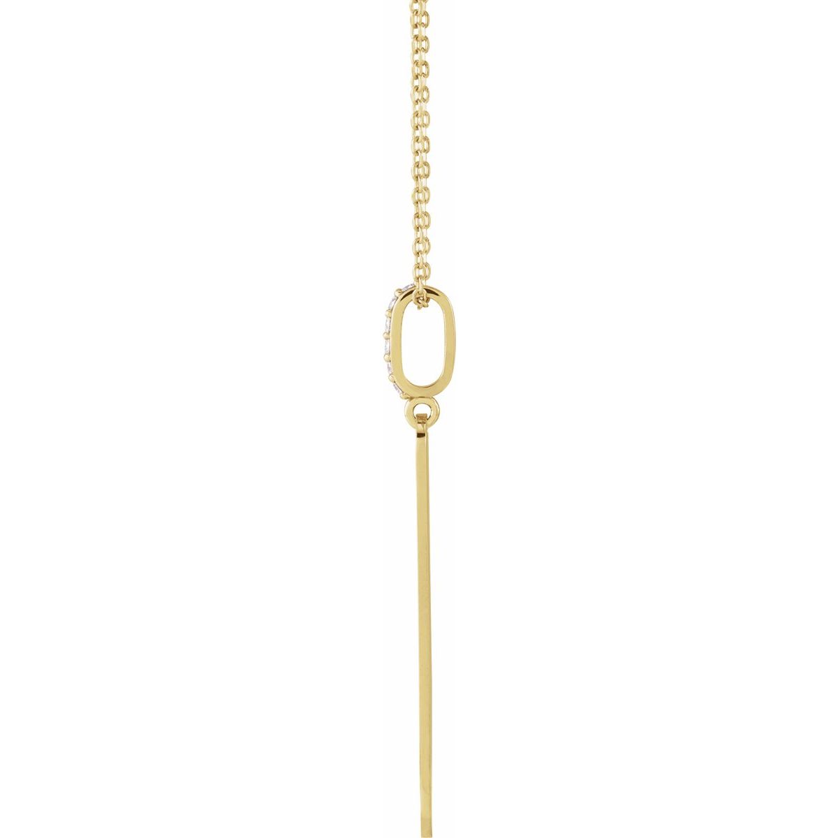 .05 CTW Natural Diamond Engravable Bar Necklace in 14k yellow gold