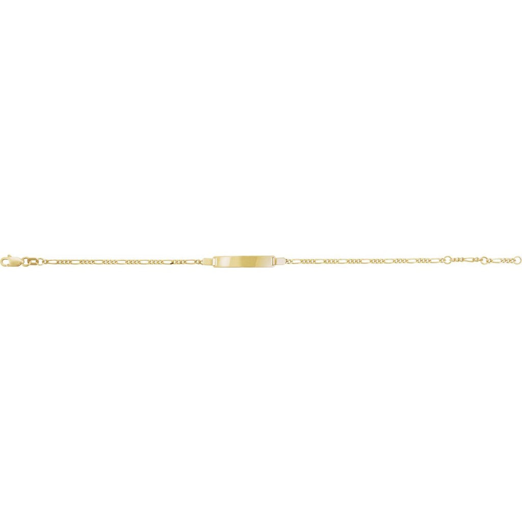 Adjustable Figaro Adjustable Identification Bracelet in 14k yellow gold