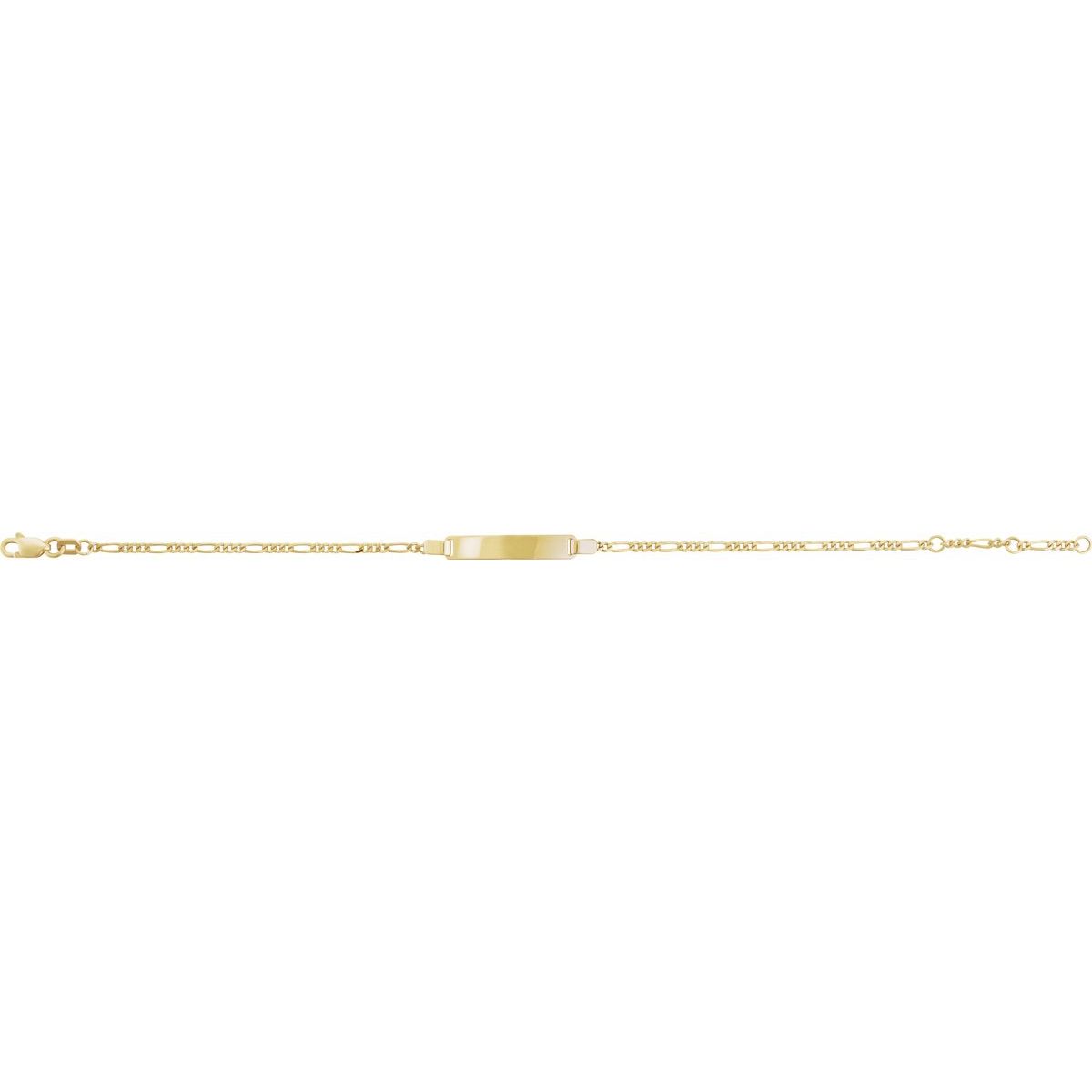 Adjustable Figaro Adjustable Identification Bracelet in 14k yellow gold