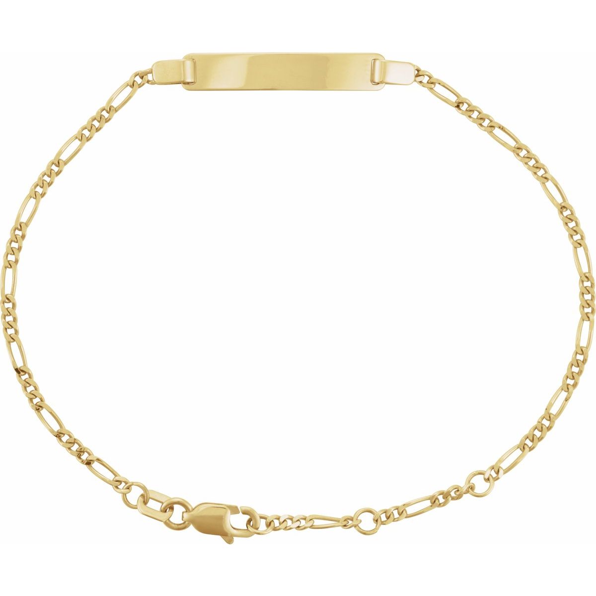 Adjustable Figaro Adjustable Identification Bracelet in 14k yellow gold