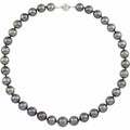 Cultured Gray Tahitian Pearl Necklace in 14k white gold