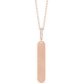 .05 CTW Natural Diamond Engravable Bar Necklace in 14k rose gold