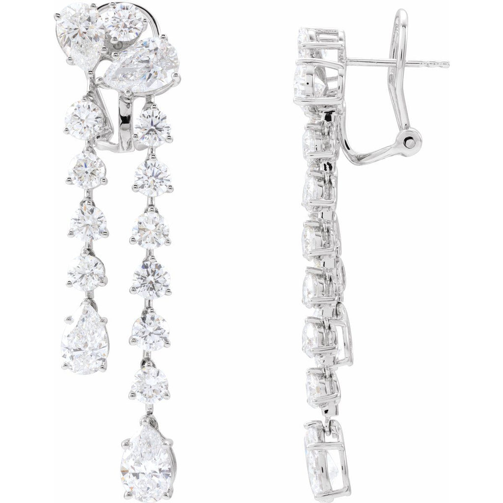 9 1/2 CTW Lab-Grown Diamond Dangle Earrings in 14k white gold