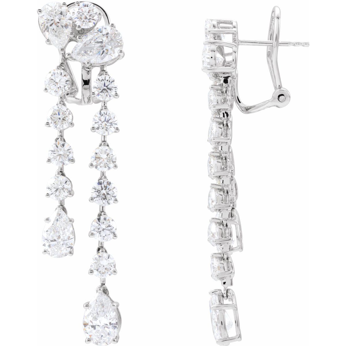 9 1/2 CTW Lab-Grown Diamond Dangle Earrings in 14k white gold