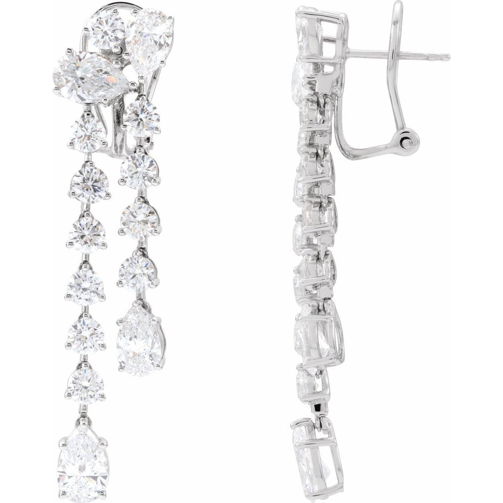 9 1/2 CTW Lab-Grown Diamond Dangle Earrings in 14k white gold