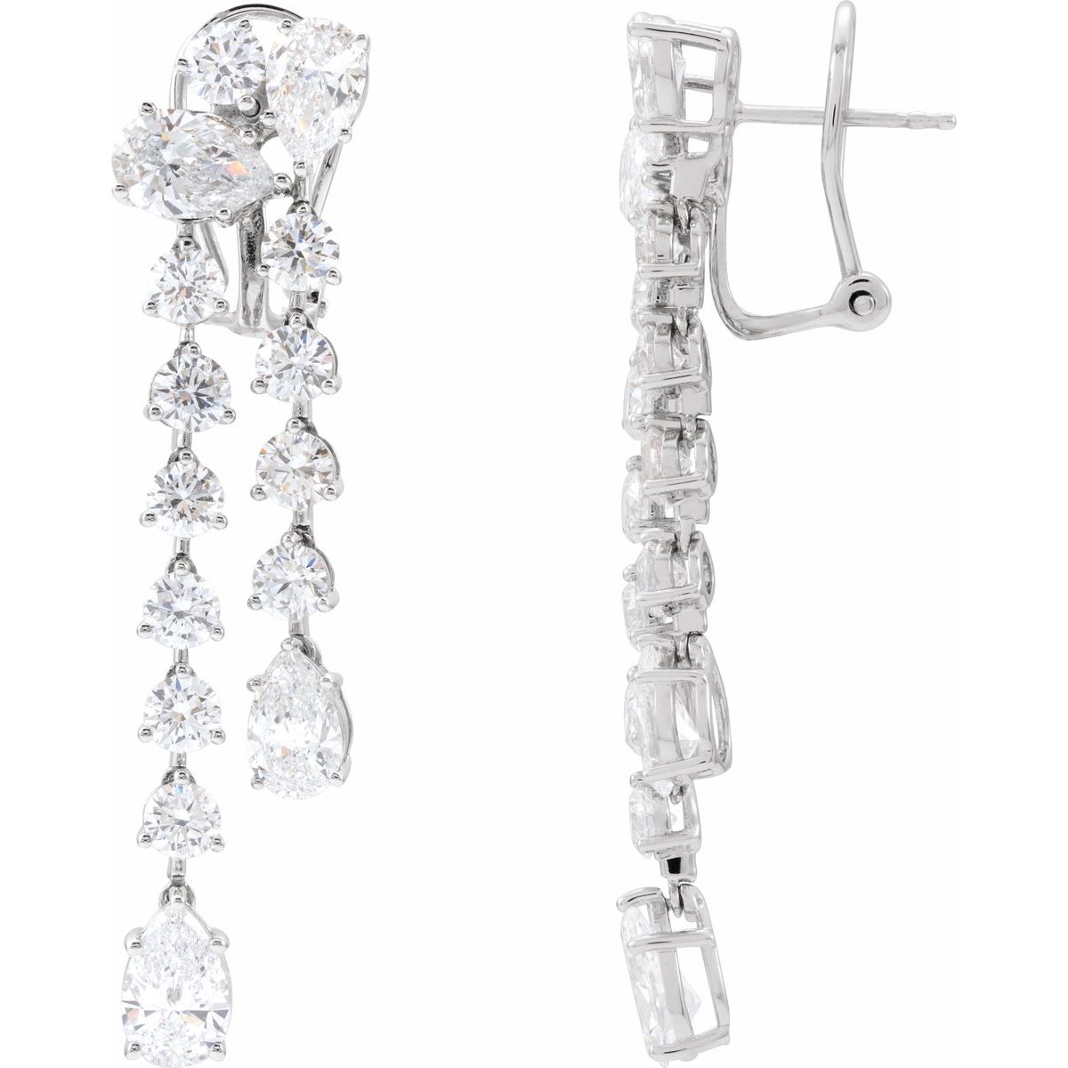 9 1/2 CTW Lab-Grown Diamond Dangle Earrings in 14k white gold